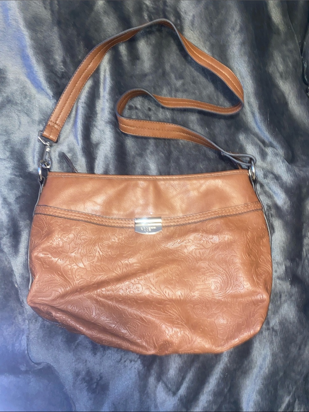 Rosetti Tan Brown Embossed Shoulder Bag